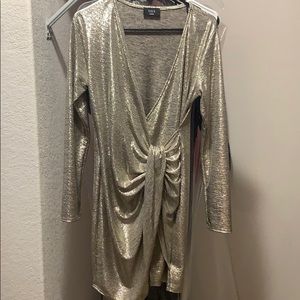Luminescent Long Sleeve Twist Dress - Large